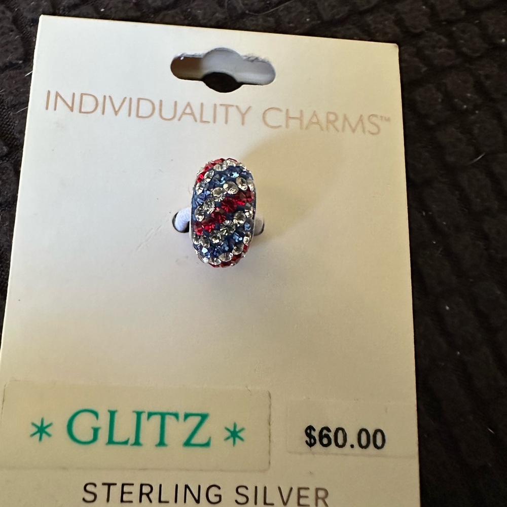 Individuality Charm Patriotic GLITZ Sterling Silver 925